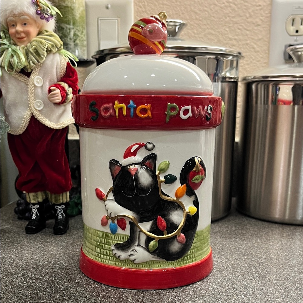Santa Paws Cat Treat Cannister 🐾
